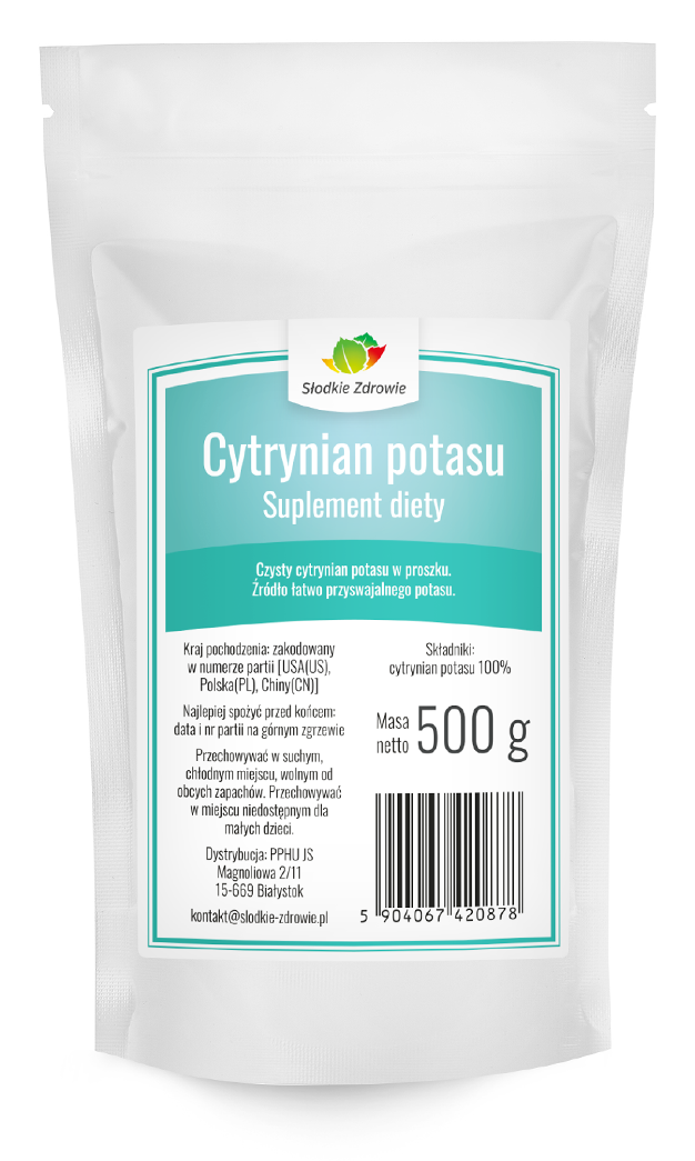 Cytrynian potasu - czysty w proszku - 500g